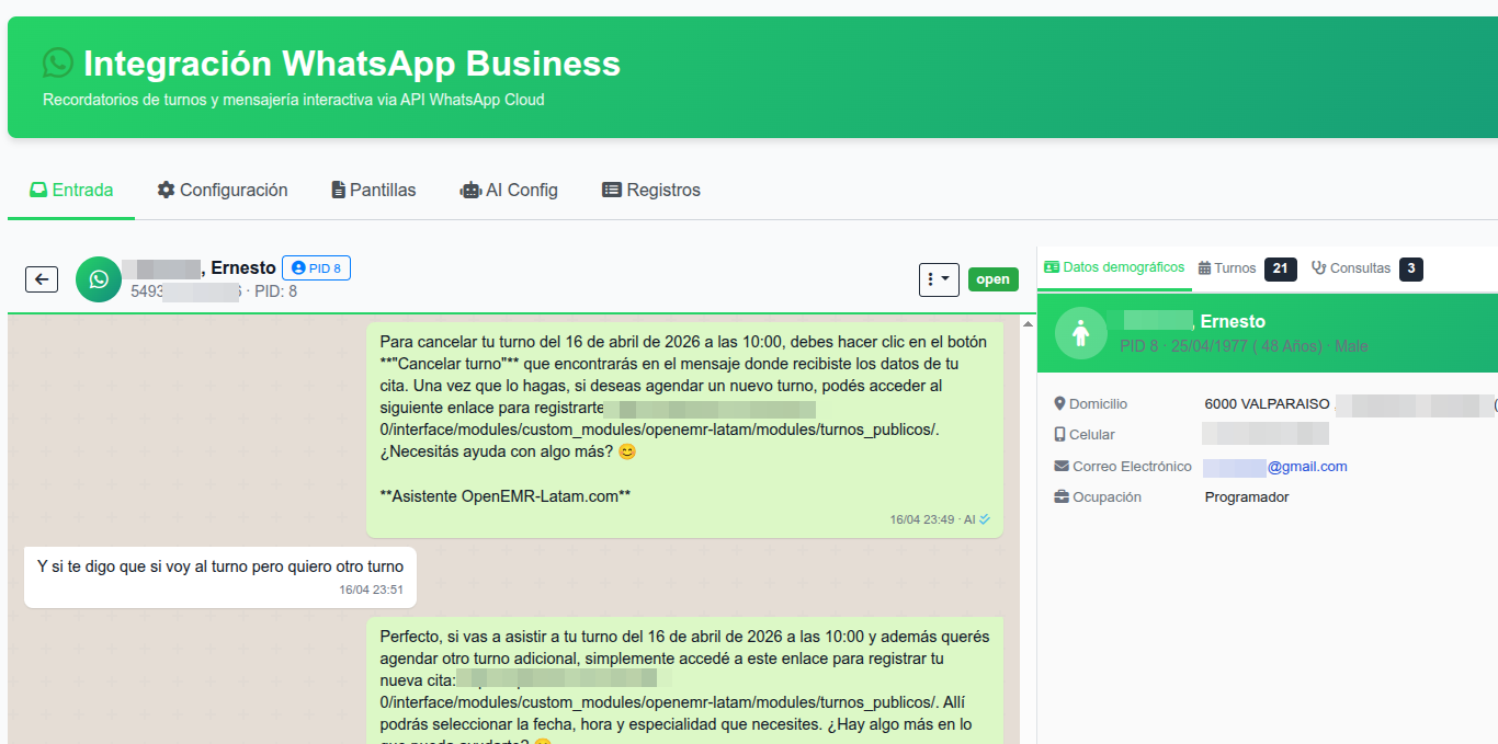 Full WhatsApp + Bot IA