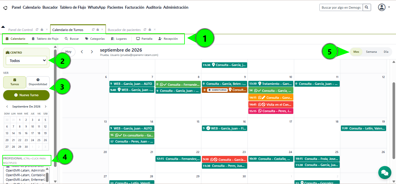 Vista del Calendario