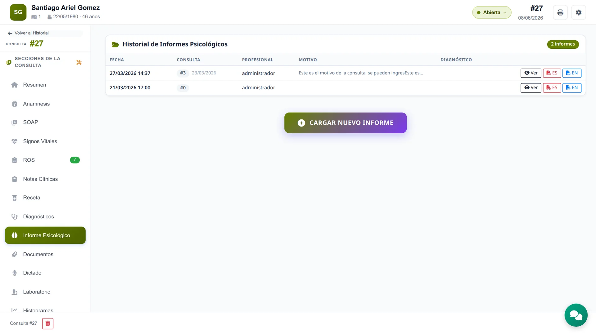 Informes psicológicos listos para entregar