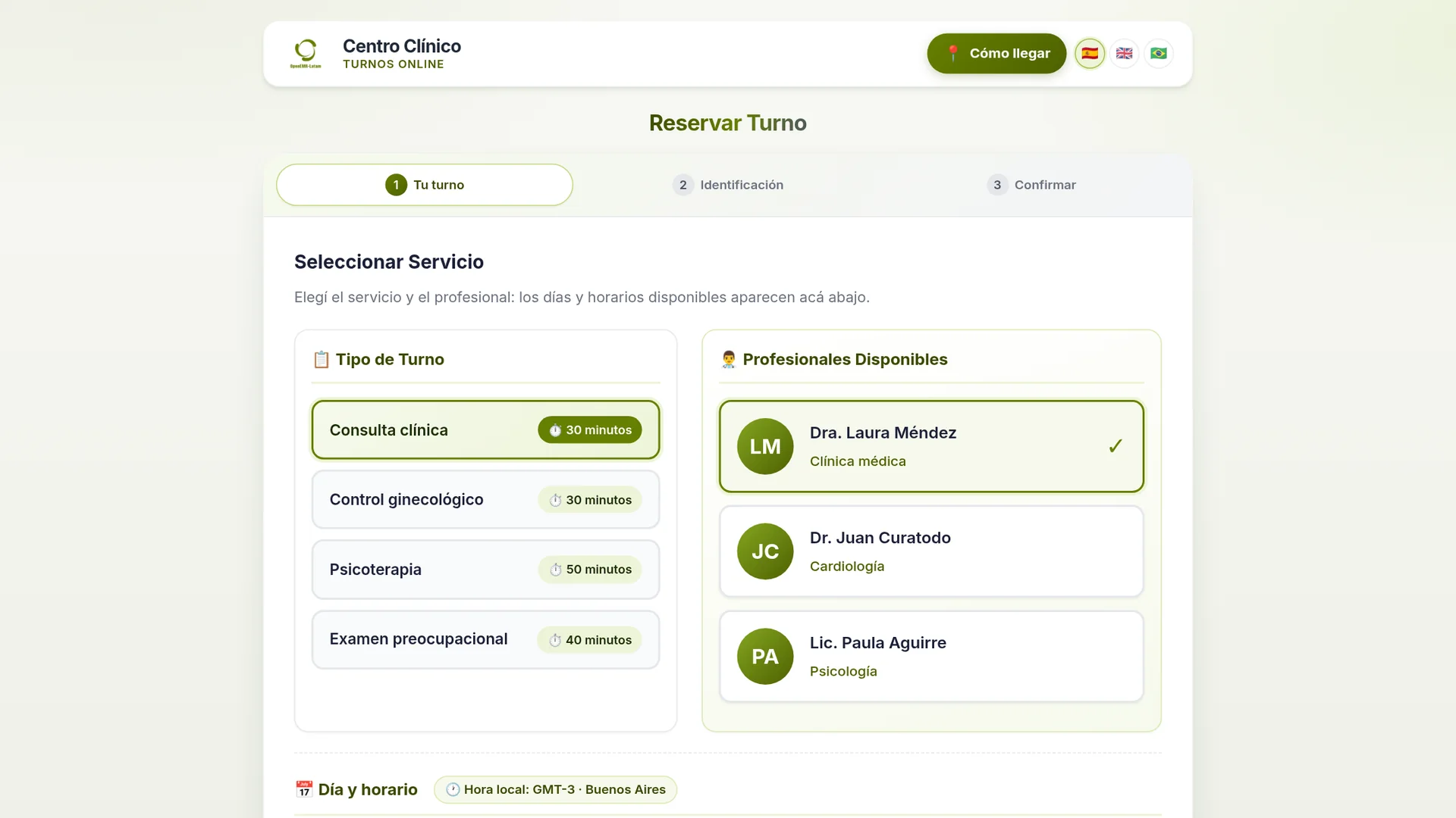 Módulo Sitio Web de Turnos Online